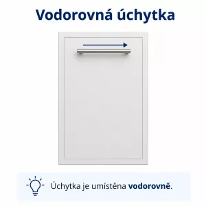 Úchytka vodorovně Jak chcete mít orientovanou úchytku na dvířkách. Svisle nebo vodorovně. (Neplatí pro zásuvky/šuplíky) - Spodní dřezová skříňka, 450 mm