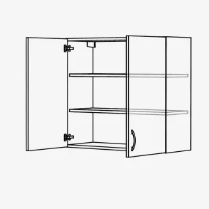 Horní policová skříňka se 2 dvířky, 950 mm, výška 720 mm KuchyneNaNetu
