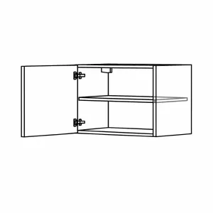 Horní policová skříňka s dvířky, 450 mm, výška 576 mm KuchyneNaNetu