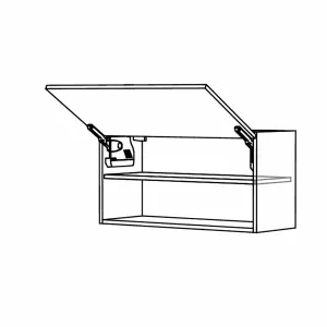 Horní, policová s výklopnými dvířky, 600 mm KuchyneNaNetu