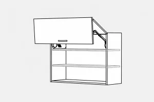 Horní skříňka s lomeným výklopem HF Aventos, 900 mm, výška 720 mm KuchyneNaNetu