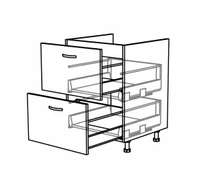 Spodní skříňka pro varnou desku se 2 zásuvkami, 900 mm KuchyneNaNetu