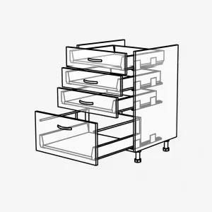 Spodní skříňka pro varnou desku se 4 zásuvkami, 900 mm KuchyneNaNetu