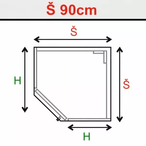 Spodní rohová skříňka, 900 mm KuchyneNaNetu