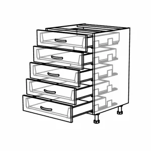 Spodní zásuvková skříňka, 500 mm, 5 zásuvek KuchyneNaNetu
