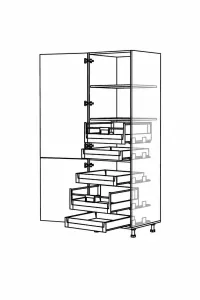 Vysoká zásuvková skříň, 450 mm, výška 2058 mm KuchyneNaNetu